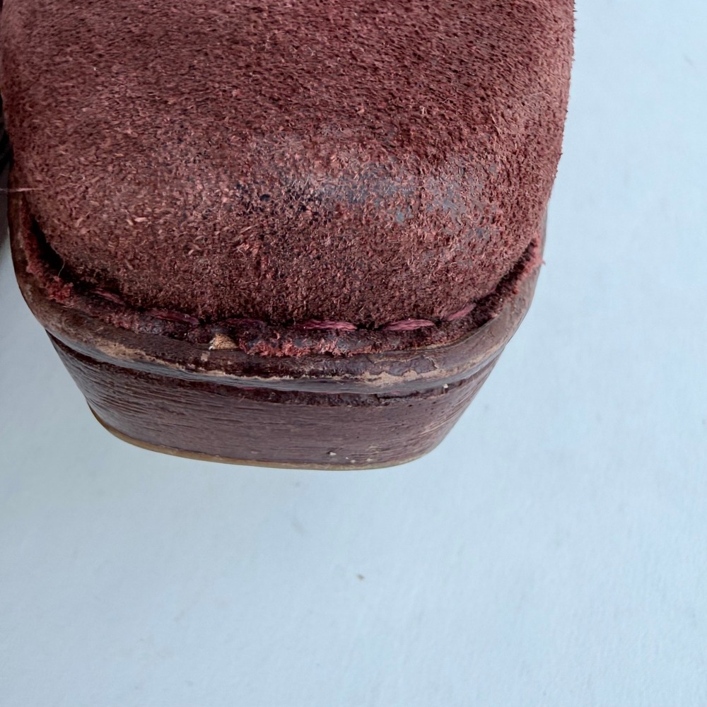 Born Cybele Burgundy Suede Platform Clogs Slingback Heels BR0024944 Wine Red 9M - Picture 15 of 16